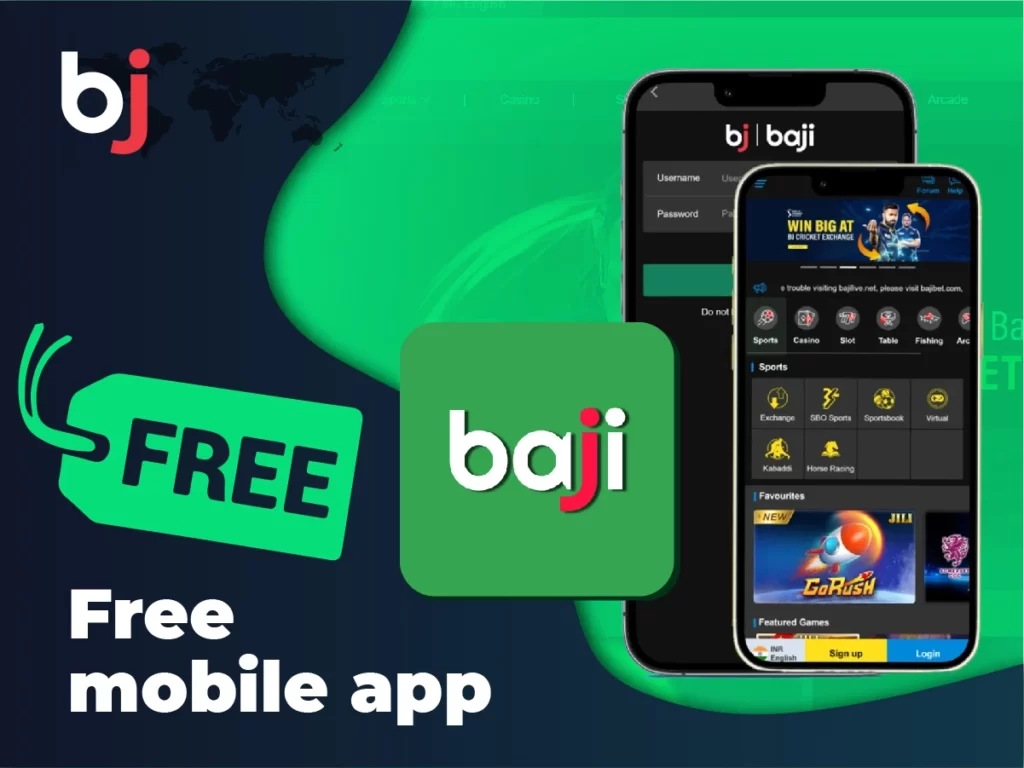 The Baji mobile application is offered for free to download and install